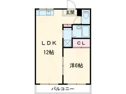 グラッドハウスII(1LDK/1階)の間取り写真