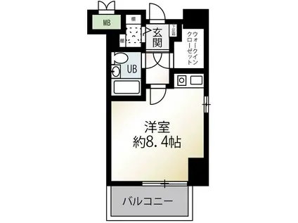 千葉本町スカイマンション(ワンルーム/4階)の間取り写真