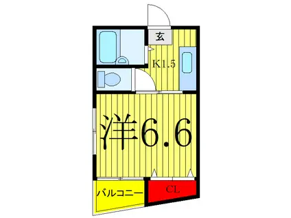 メゾネットヒラヤマ(1K/1階)の間取り写真