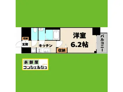 メイクスWアート浅間町(1K/5階)の間取り写真