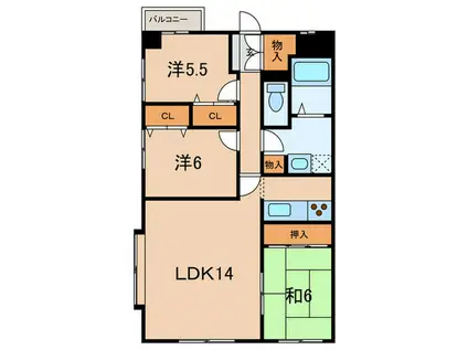 ベルトピア西明石III(3LDK/3階)の間取り写真