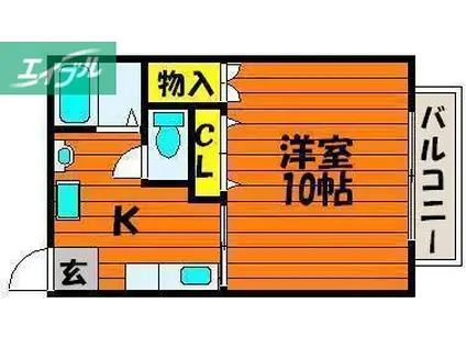 ドムスフローラF(1K/3階)の間取り写真