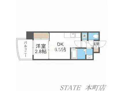 セレニテ日本橋プリエ(1DK/9階)の間取り写真