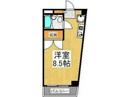 グリーンハイツ(ワンルーム/3階)の間取り写真