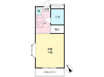 ポナール平方(ワンルーム/3階)の間取り写真