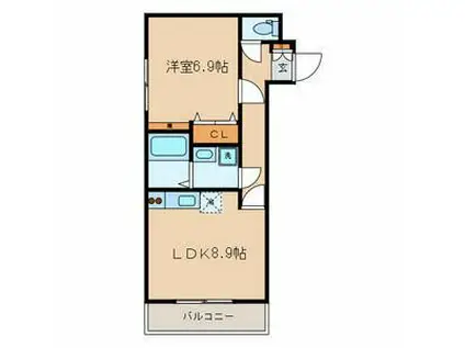 サンマインド(1LDK/3階)の間取り写真