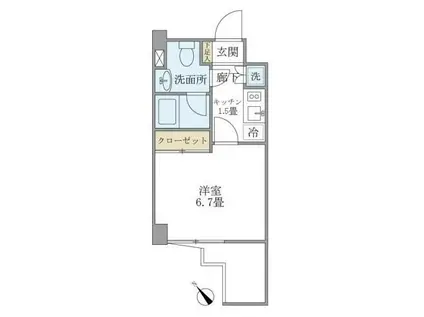 KDXレジデンス門前仲町(1K/5階)の間取り写真