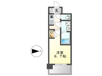 S-RESIDENCE上前津(1K/15階)の間取り写真