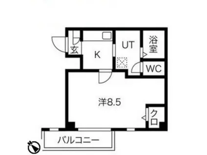 エヌエムスワサントドゥイースト(1K/1階)の間取り写真