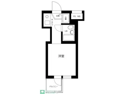 扶桑ハイツ経堂(1K/2階)の間取り写真