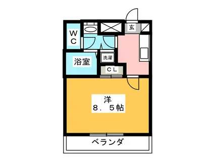 Jビル芝中田(1K/1階)の間取り写真