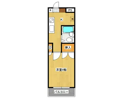 クロストーン(1K/4階)の間取り写真