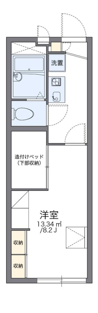 レオパレスリーベ(1K/1階)の間取り写真