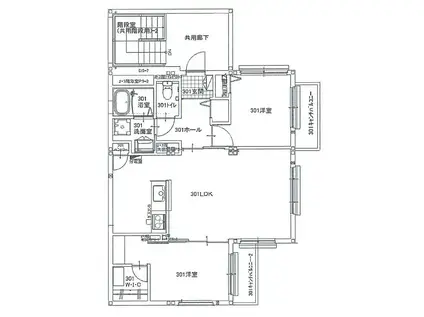 LIEN RESIDENCE 宮田町(2LDK/3階)の間取り写真