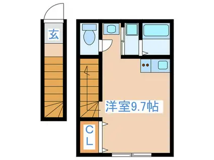 アクアシティ元本郷(ワンルーム/2階)の間取り写真