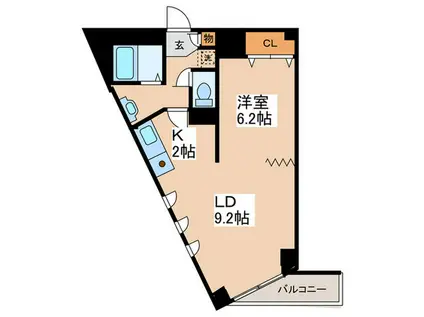 サテラ北34条(1LDK/2階)の間取り写真