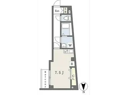 アルバス本庄東(ワンルーム/3階)の間取り写真