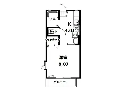 植野ハイツ C棟(1K/1階)の間取り写真