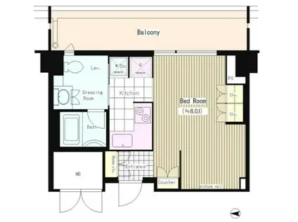 トレステージ四谷(1K/7階)の間取り写真