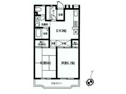 プランドールS(2DK/3階)の間取り写真