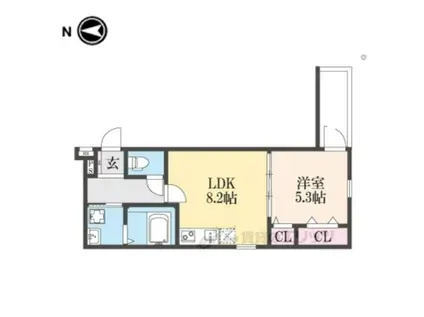 フジパレス花園中央公園南2番館(1LDK/1階)の間取り写真
