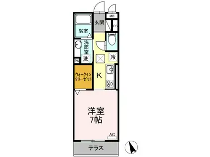 MILD(1K/3階)の間取り写真