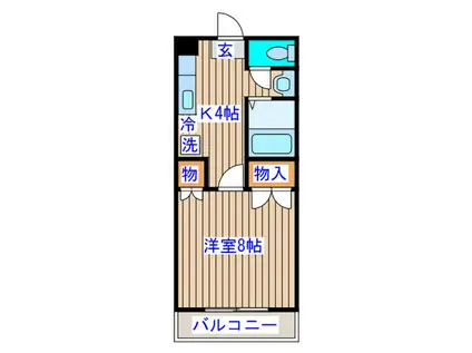 サンパレス小松島(1K/1階)の間取り写真