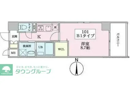 コージーコート ザ ヨコハマ(1K/5階)の間取り写真