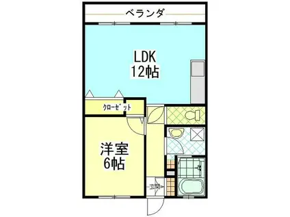 サンホワイトF202(1LDK/2階)の間取り写真