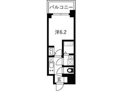 エスリードレジデンスザ・グラン大阪福島クラス(1K/13階)の間取り写真