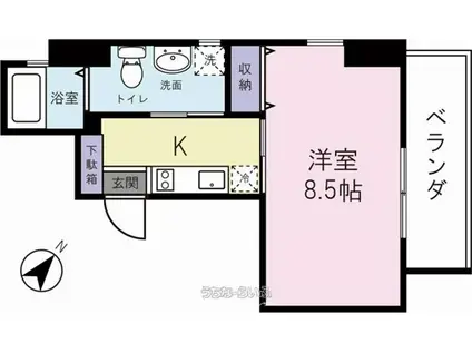 アイワプラザ(1K/9階)の間取り写真