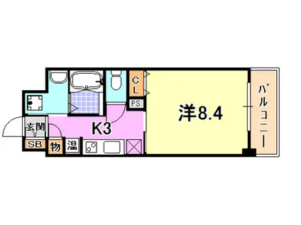 WILLDO浜崎通(1K/3階)の間取り写真