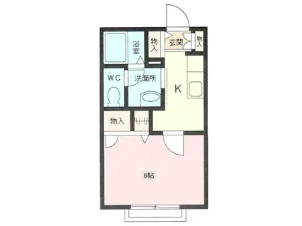 メゾン・ディアーヌ(1K/1階)の間取り写真