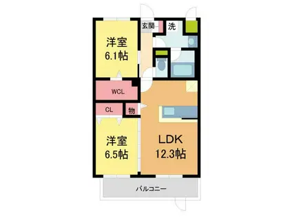 ヴィラ・アーバネット(2LDK/3階)の間取り写真