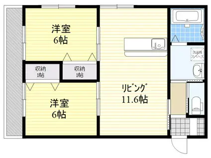 SACAS光吉(2LDK/2階)の間取り写真