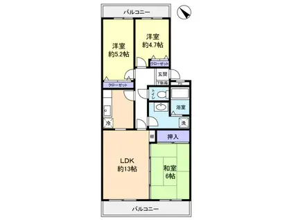 コートウィステリア(3LDK/1階)の間取り写真