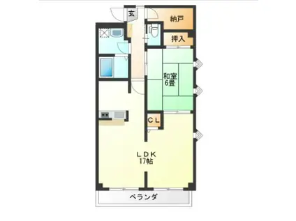 優泰佳ガーデンコート C棟(1SLDK/3階)の間取り写真