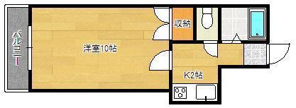 オアシス城野A棟(1K/1階)の間取り写真