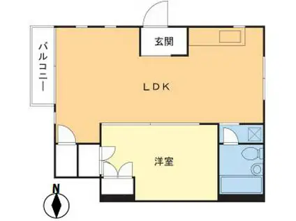 サントピヤマンション(1LDK/1階)の間取り写真
