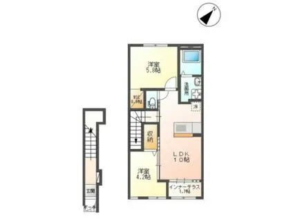 グリーン(2LDK/2階)の間取り写真