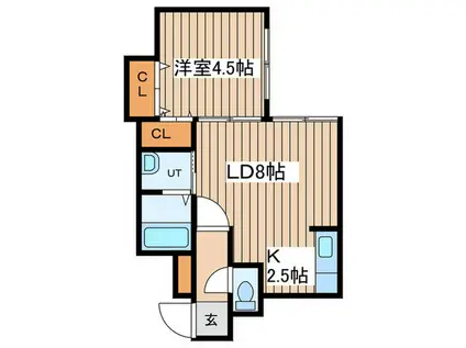 エンジェル(1LDK/4階)の間取り写真