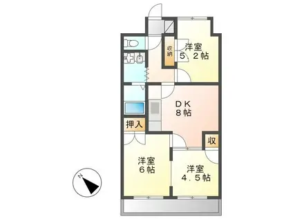 若宮レジデンス(3DK/7階)の間取り写真