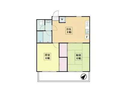 マンションエナジー1(2DK/4階)の間取り写真