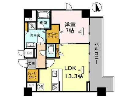 エトワール尼崎(1LDK/6階)の間取り写真