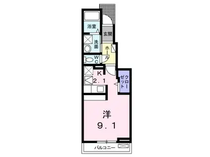 サンジャルダン(1K/1階)の間取り写真