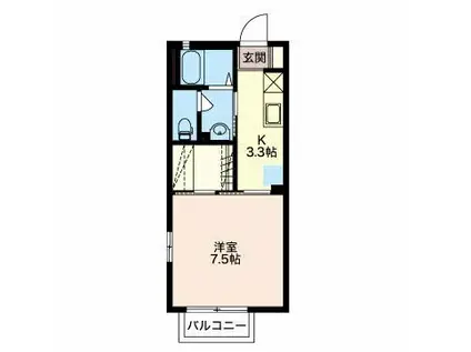 ディアスベアート(1K/2階)の間取り写真