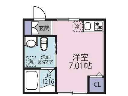 EMILIA COURT(ワンルーム/1階)の間取り写真