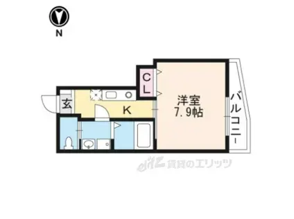 FCASA京大前(1K/2階)の間取り写真