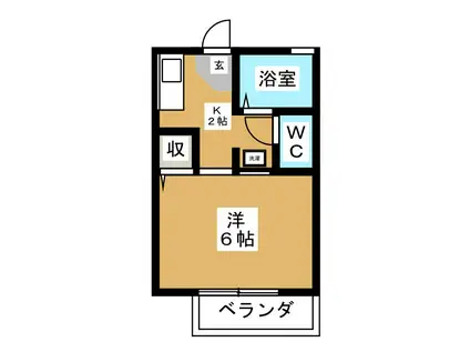 コーポトミーV(1K/2階)の間取り写真