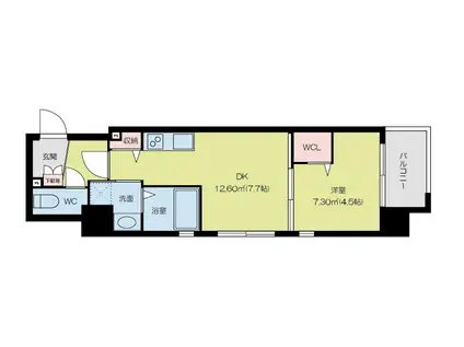 ラ・フェリス下到津(2K/12階)の間取り写真